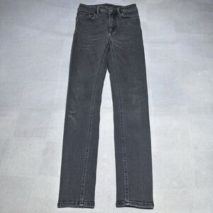 Acne Studios Bla Konst Peg Jeans Womens 23x28 Washed Black Stretch Made In Italy